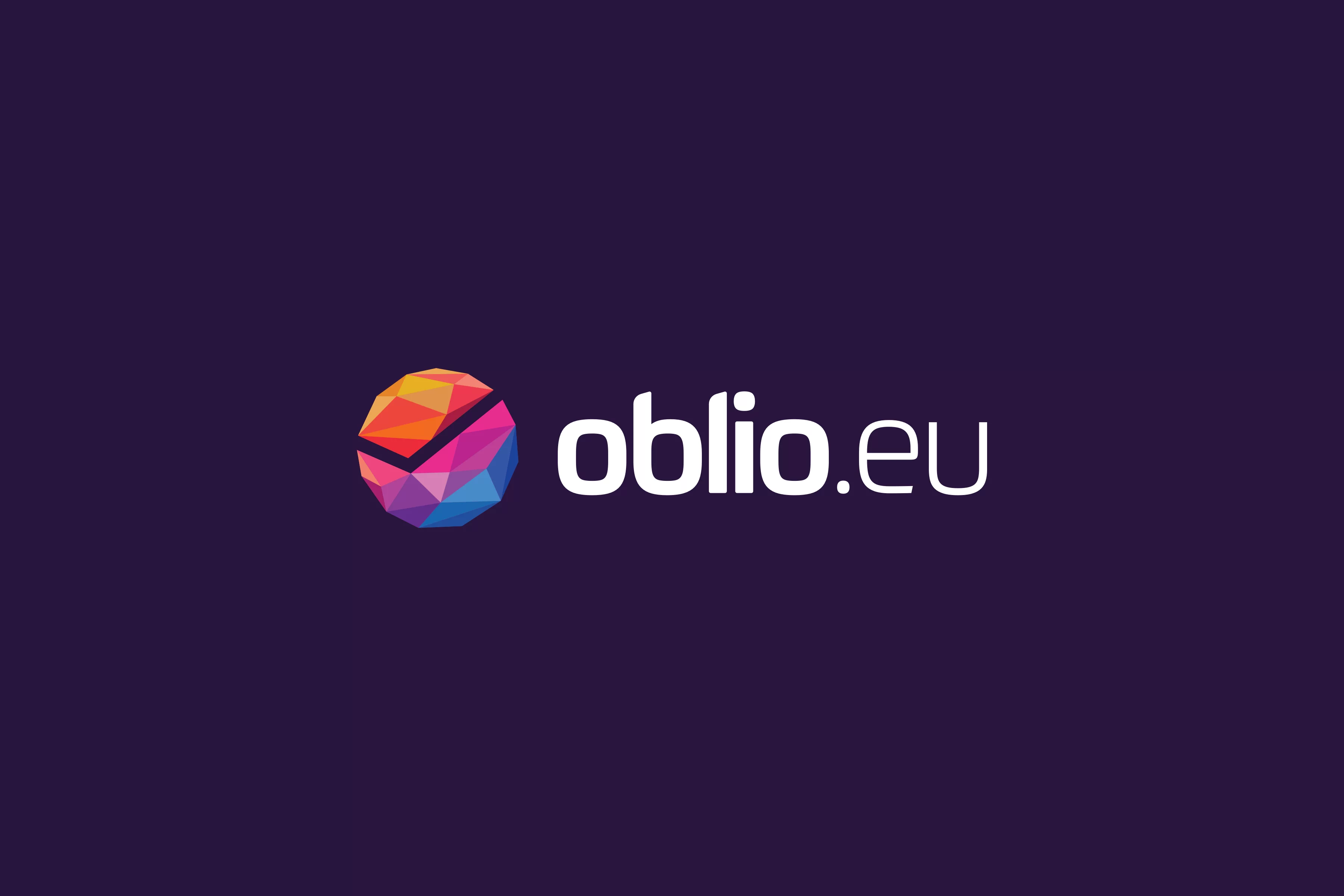 oblio.eu logo on dark background
