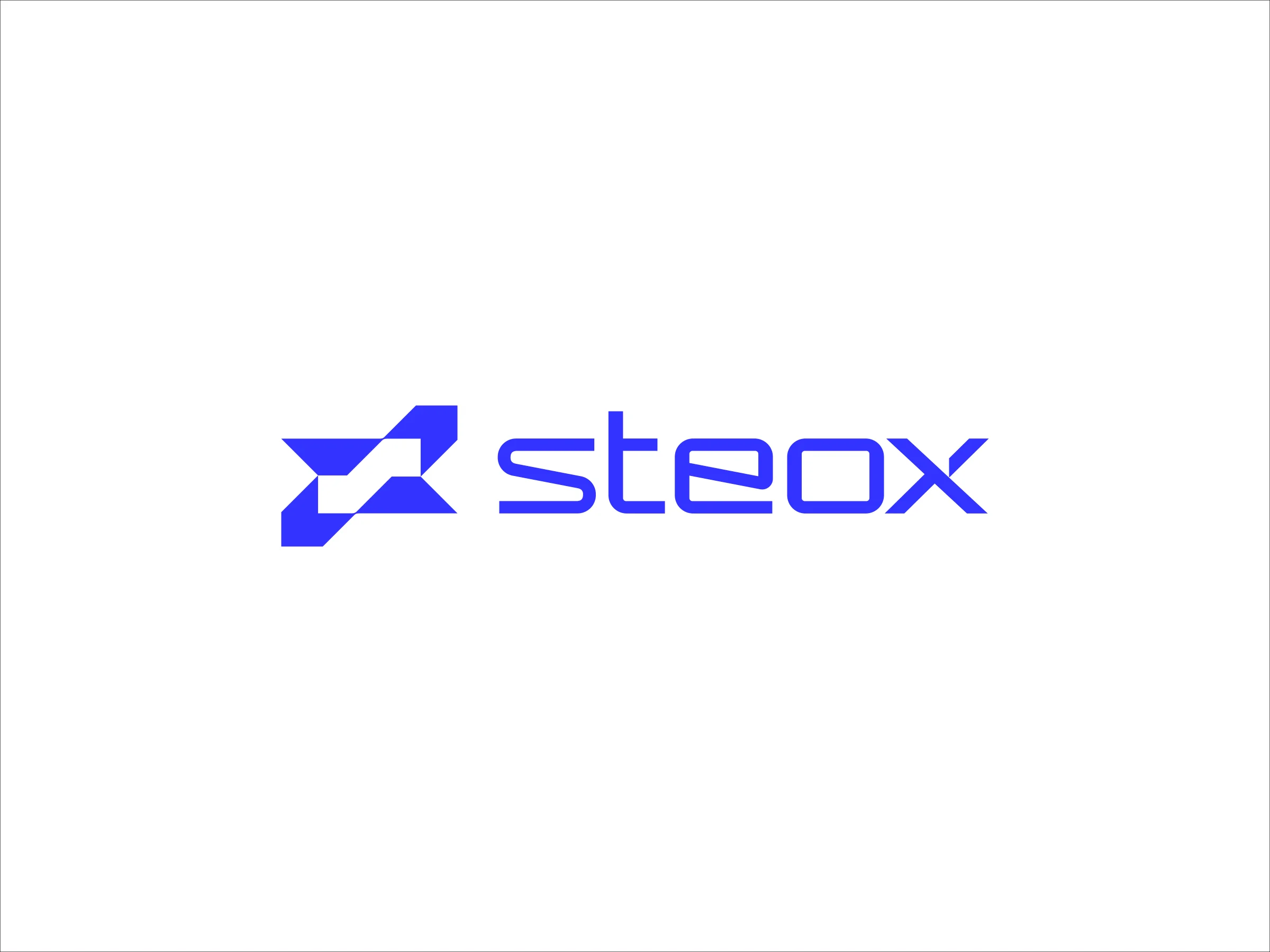 electric blue steox logo on white background